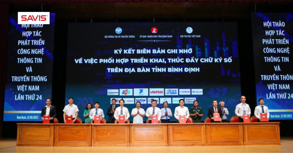 SAVIS ký biên bản ghi nhớ về phối hợp triển khai, thúc đẩy phổ cập chữ ký số trên địa bàn tỉnh Bình Định 3 SAVIS ký biên bản ghi nhớ về phối hợp triển khai, thúc đẩy phổ cập chữ ký số trên địa bàn tỉnh Bình Định