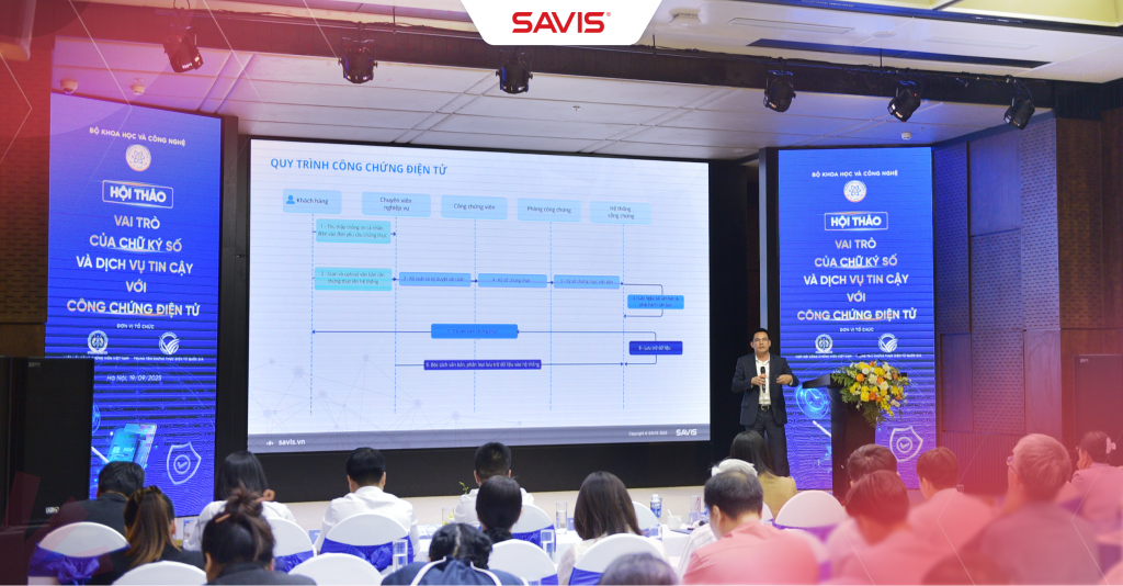 SAVIS trình bày tham luận tại Hội thảo “Vai trò của chữ ký số và dịch vụ tin cậy với công chứng điện tử” 1 SAVIS trình bày tham luận tại Hội thảo “Vai trò của chữ ký số và dịch vụ tin cậy với công chứng điện tử”